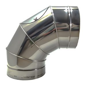 Dubultsienu izolētā dūmvada līkums 90&deg; &Oslash;250/350 ar revīzijas lūciņu - IKR250-90