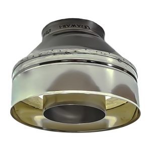 Dubultsienu izolētā dūmvada konuss / adapteris uz viensienu &Oslash;120/225 (1mm) - IUK120