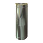 Dubultsienu izolētā dūmvada caurule 1m ar revīziju vidū &Oslash;130/225 (1mm) &ndash; IRRK130-1