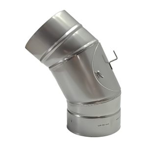 Skursteņa čaulas līkums 45&deg; &Oslash;150 ar revīzijas lūciņu (1mm) - WKRK150-45