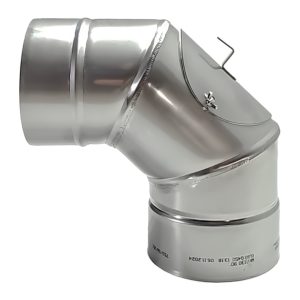 Skursteņa čaulas līkums 90&deg; &Oslash;225 ar revīzijas lūciņu (1mm) - WKRK225-90