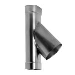Ovālās skursteņa čaulas t-gabals 45&deg; 110&times;230 ar &Oslash;200 izeju platajā pusē (1mm) &ndash; OTK110X230/200-45
