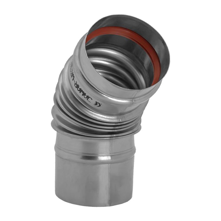 Viensienu skursteņa čaulas līkums kondensācijas katliem 45&deg; &Oslash;250 &ndash; KK250-45