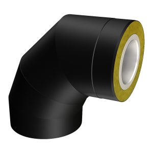 Smooth dubultsienu dūmvada līkums 90&deg; &Oslash;150/250 - IKSM150-90