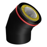 Aero trīssienu dūmvada līkums 45&deg; &Oslash;150/280 &ndash; AEKM150-45
